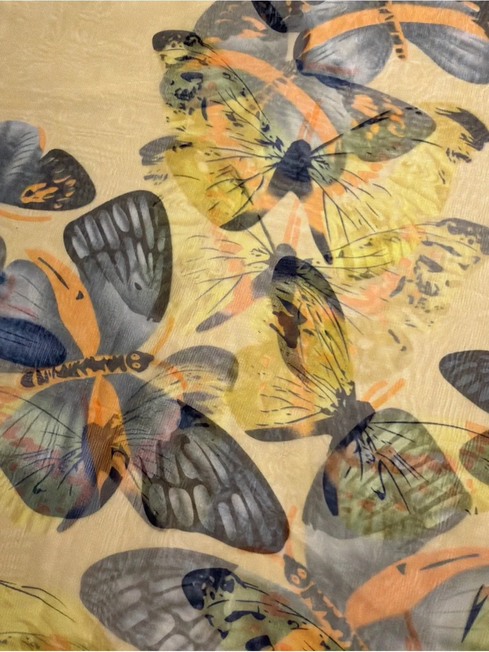 Vintage Lot of 3 Butterfly & Bugs Print Scarves Silk & Polyester 1 New